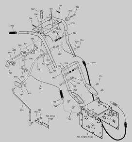 Handle Assembly Diagram and Parts List for 629953X54A 2005 Briggs and Stratton Snow Blower